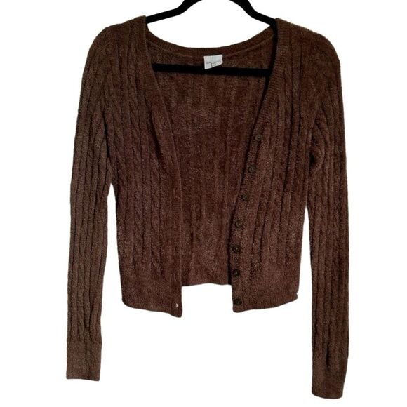 Abercrombie Kids 9/10 Brown Cable Knit Sweater - Picture 1 of 5